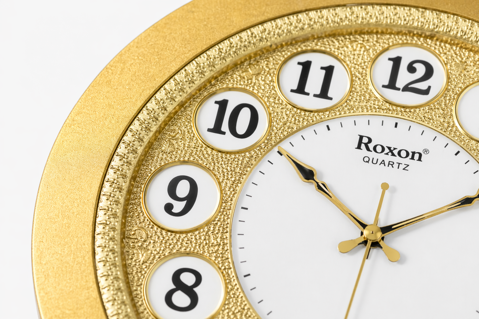 Roxon 14 Inch Golden Wall Clock Designer Silent Sweep movement 2