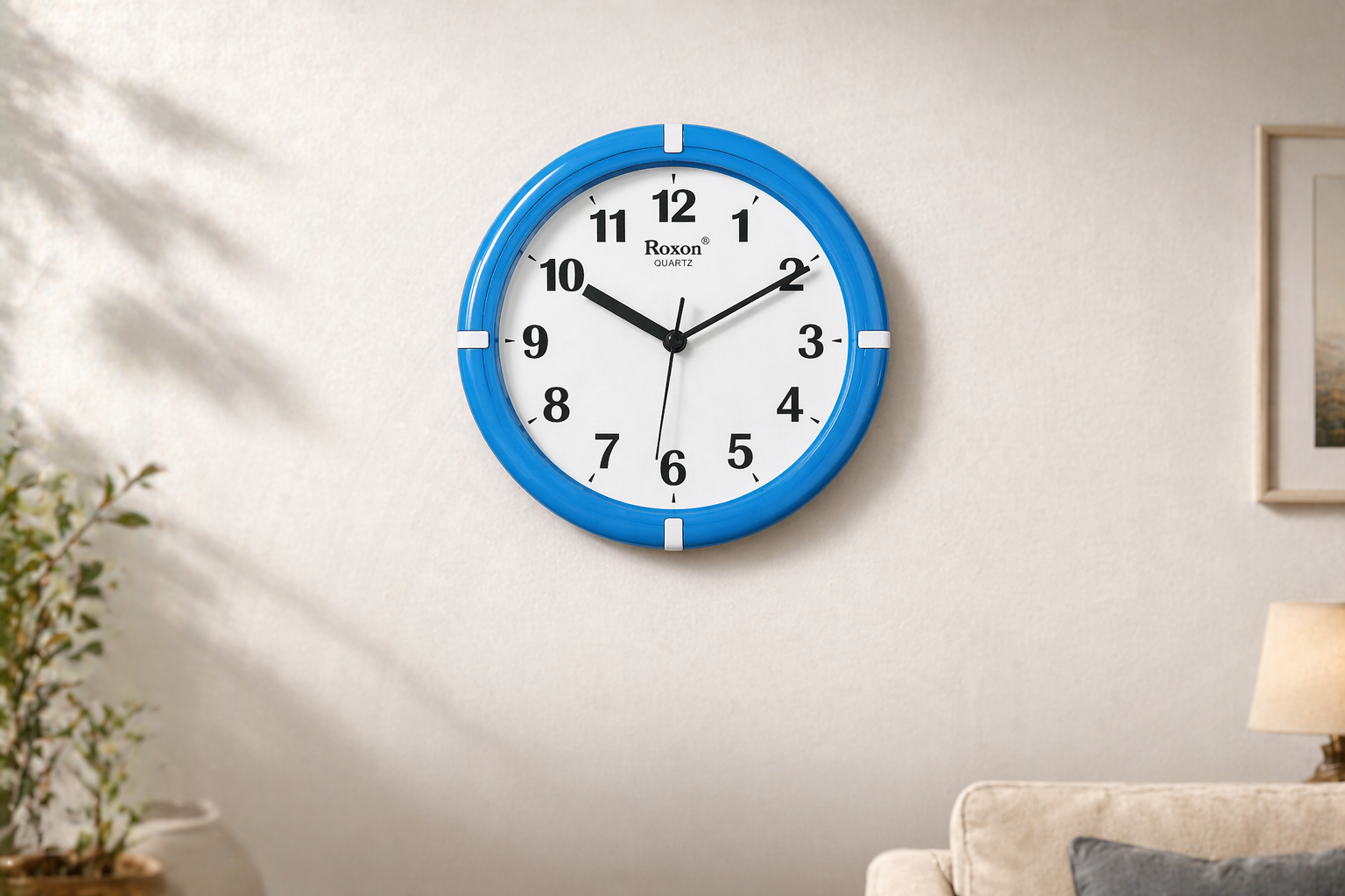 Roxon 9 Inch Wall Clock Blue Frame Step Movement Wall clock 3