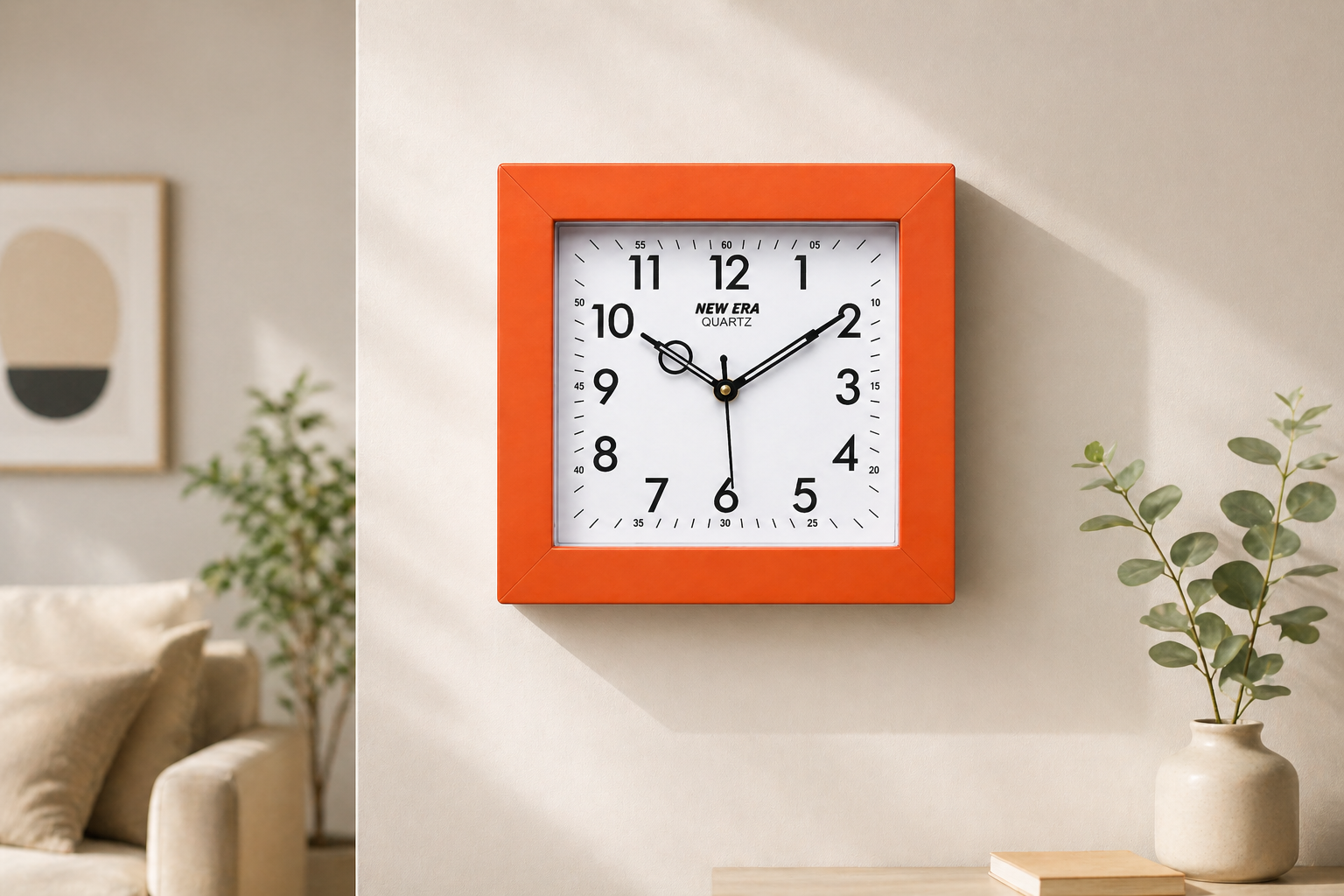 New Era RK-002 Square Wall Clock 10.5 Inch Quartz Step Movement 3