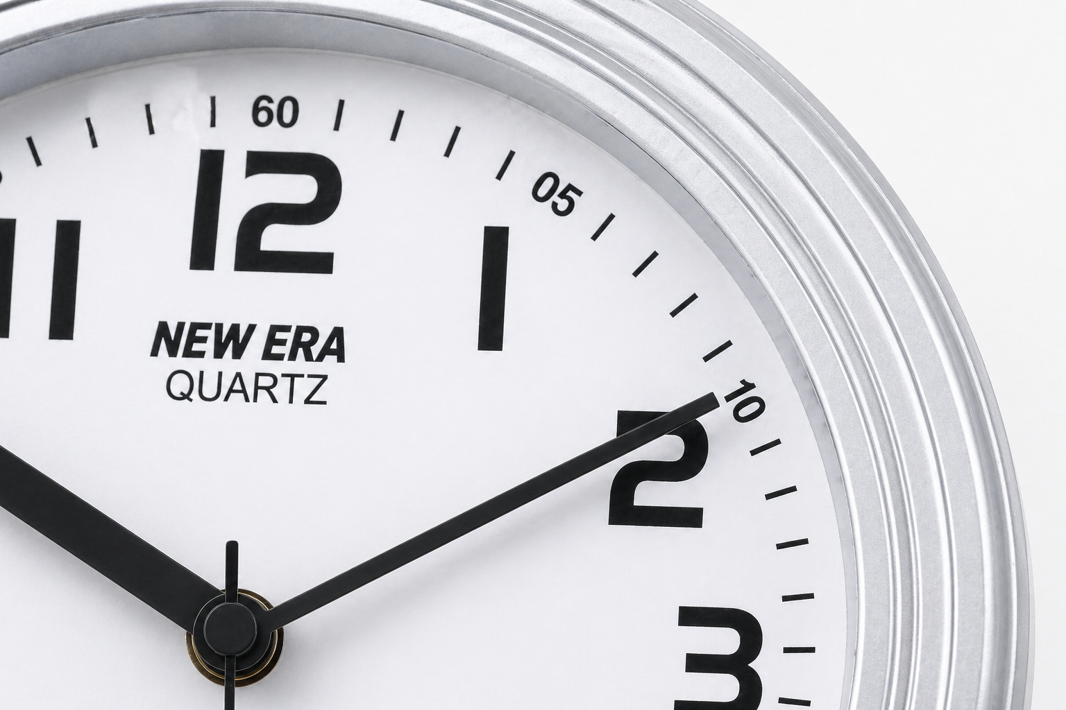 New Era 8 Inch Classic White Wall Clock Model 189 with Quartz Step Movement 2
