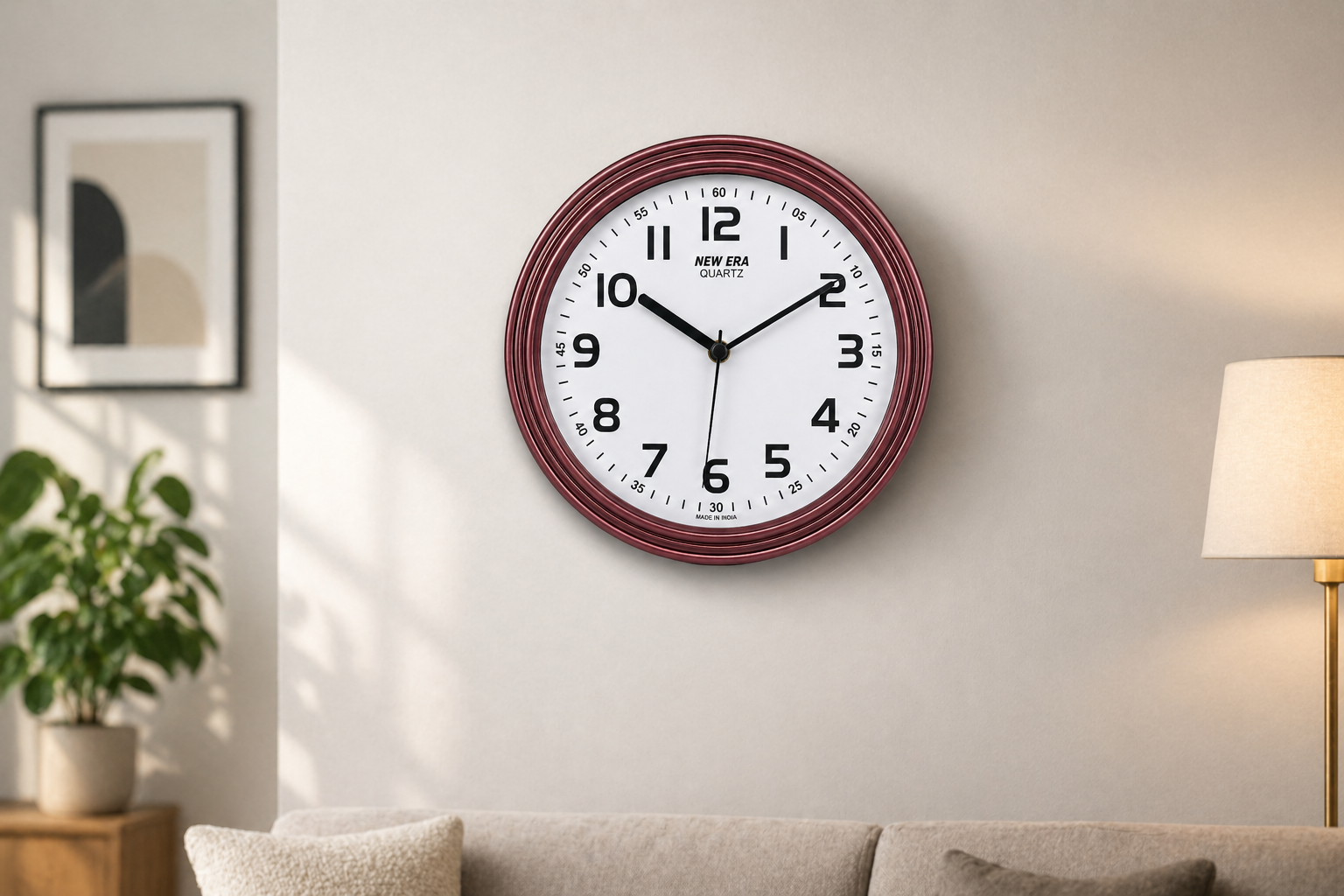 New Era 8 Inch Brown Designer Wall Clock Model 189 with Quartz Step Movement 3