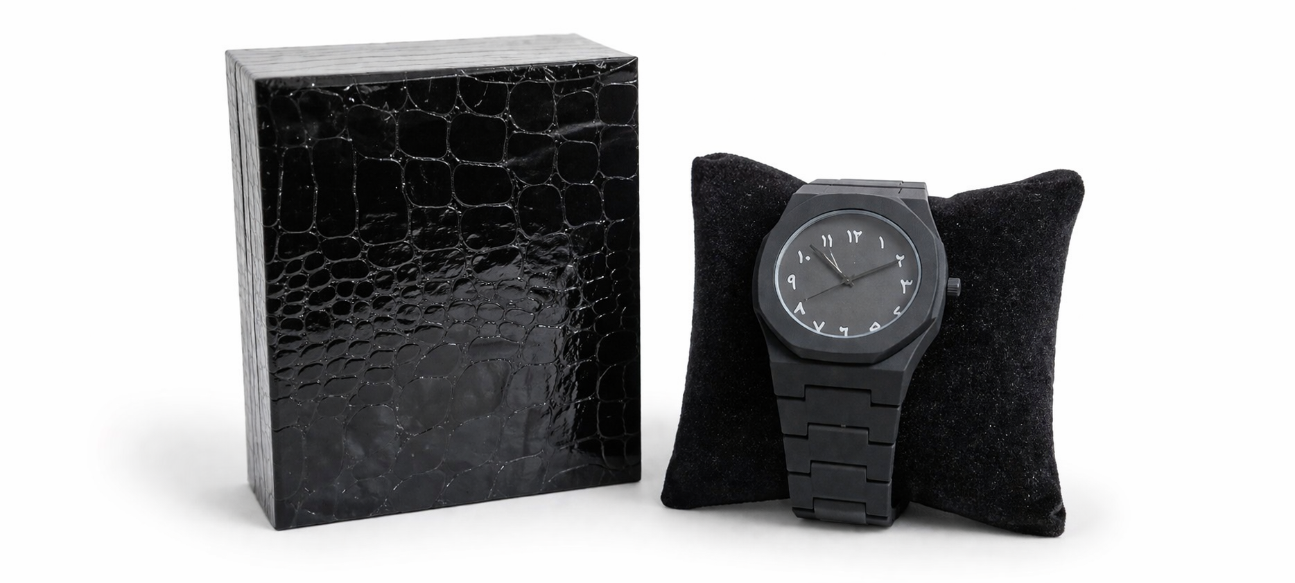 Black Arabic Dial Metal Watch Minimal Design Matte Finish Men Watch 2