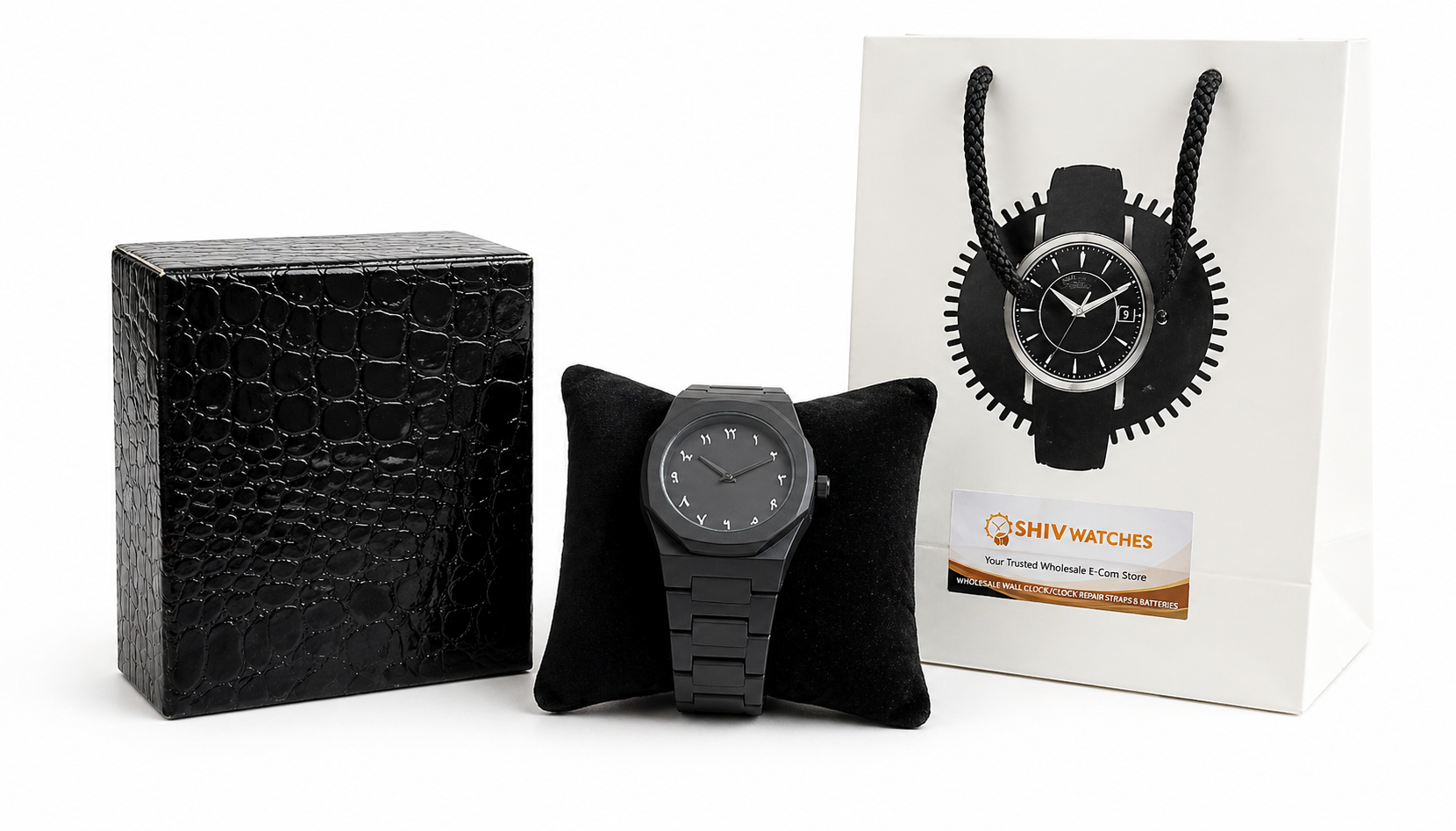 Black Arabic Dial Metal Watch Minimal Design Matte Finish Men Watch 3