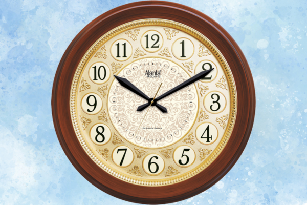 Ajanta Teak Wood Designer Silent Wall Clock – Dome Glass – Model 5097