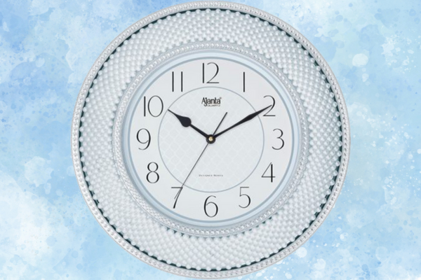 Ajanta 8777 Silver Designer Wall Clock – Silent Sweep, Star Dial, 1-Year Warranty