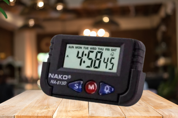Nako NA-613D Plastic Digital Table Clock (Black, Small)