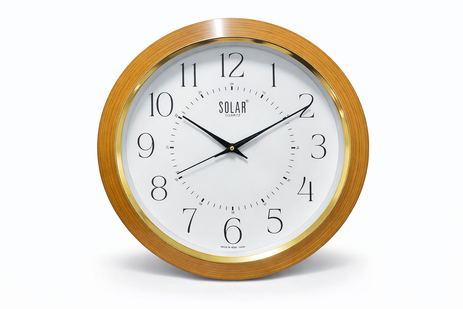 Solar 16 Inch Light Wood Decorative Wall Clock – Model SQ-64