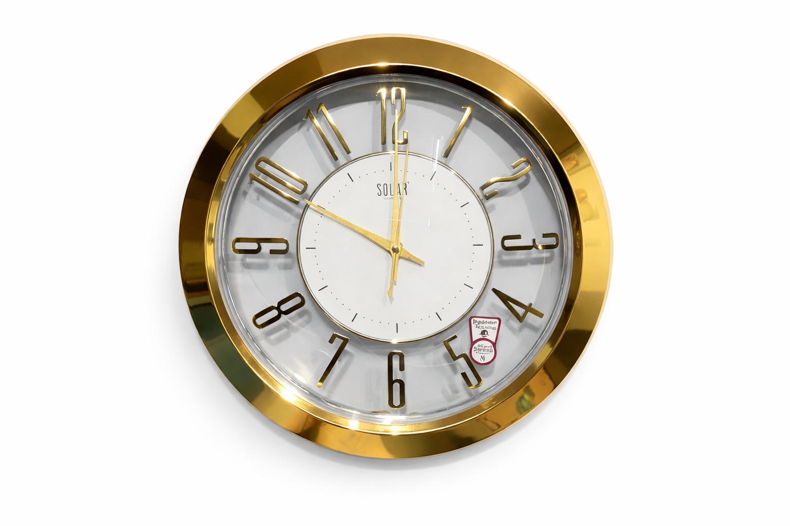 Solace SQ-53 12 Inch Golden Transparent Silent Sweep Wall Clock