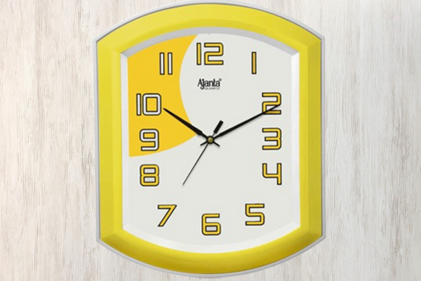 Ajanta 1997 Yellow Fancy Wall Clock – Compact Design for Office & Home