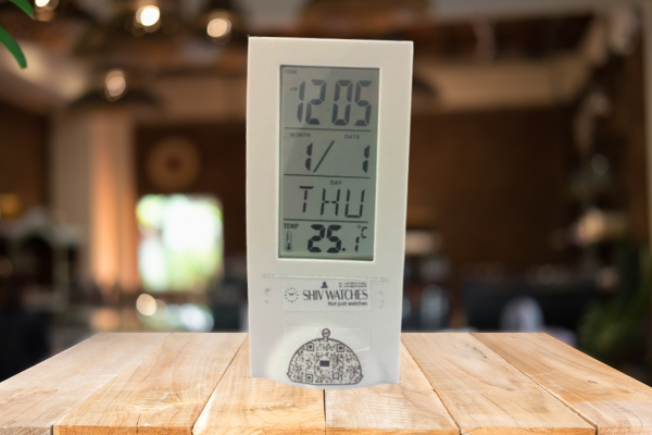 Digital Table Clock with Time, Date, Day & Temperature Display