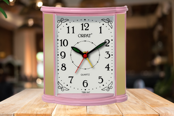 ORPAT Pink Analog Table Clock – Model TBB-347 | Wholesale table