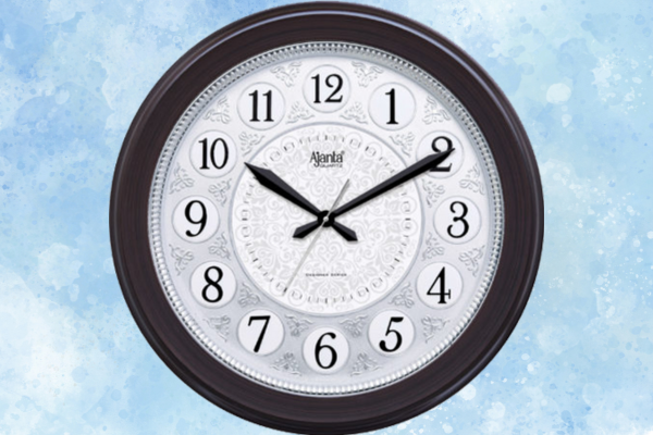 Ajanta Oak Wood Designer Wall Clock – Silent Sweep & Dome Glass – Model 5097